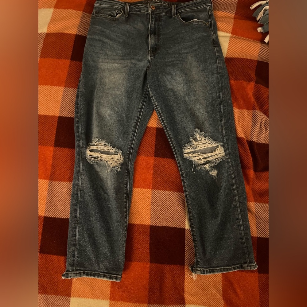 American Eagle Outfitters Distressed Dark Blue Jeans